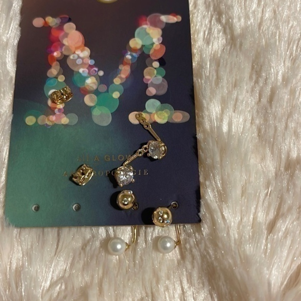 Anthropologie Monogram Front- Back Earring. NWT